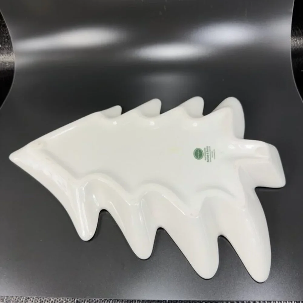 Portmeirion The Holly And The Ivy Christmas Tree Shaped Serving Dish Large 13inc